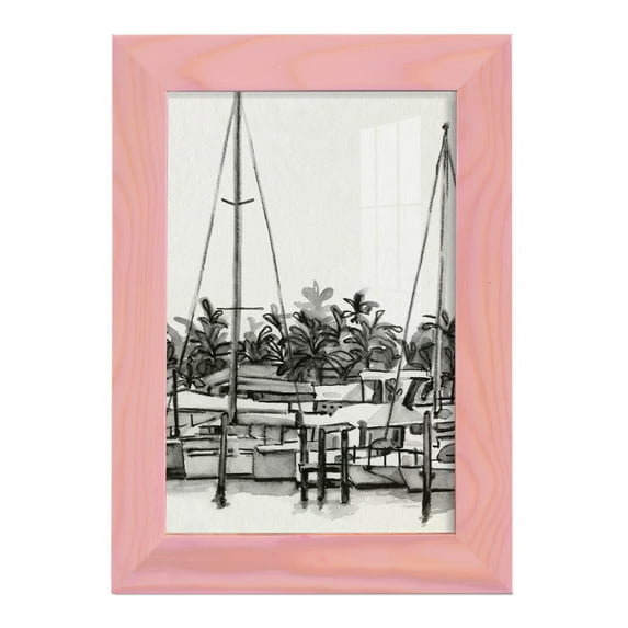 Neutral Tropics II - Framed Print w/glass - Sunset Pink