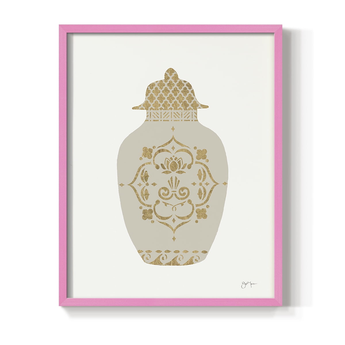 Neutral Urn I in Pink Solid Wood 11 x 14 Framed Print