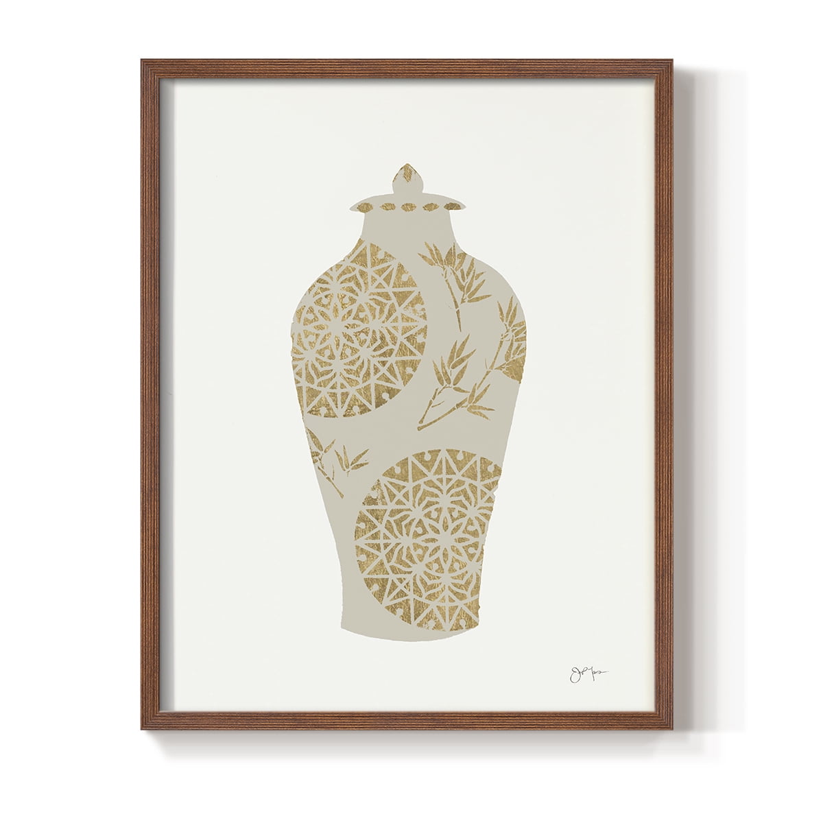 Neutral Urn II in Brown Solid Wood 8 x 10 Framed Print