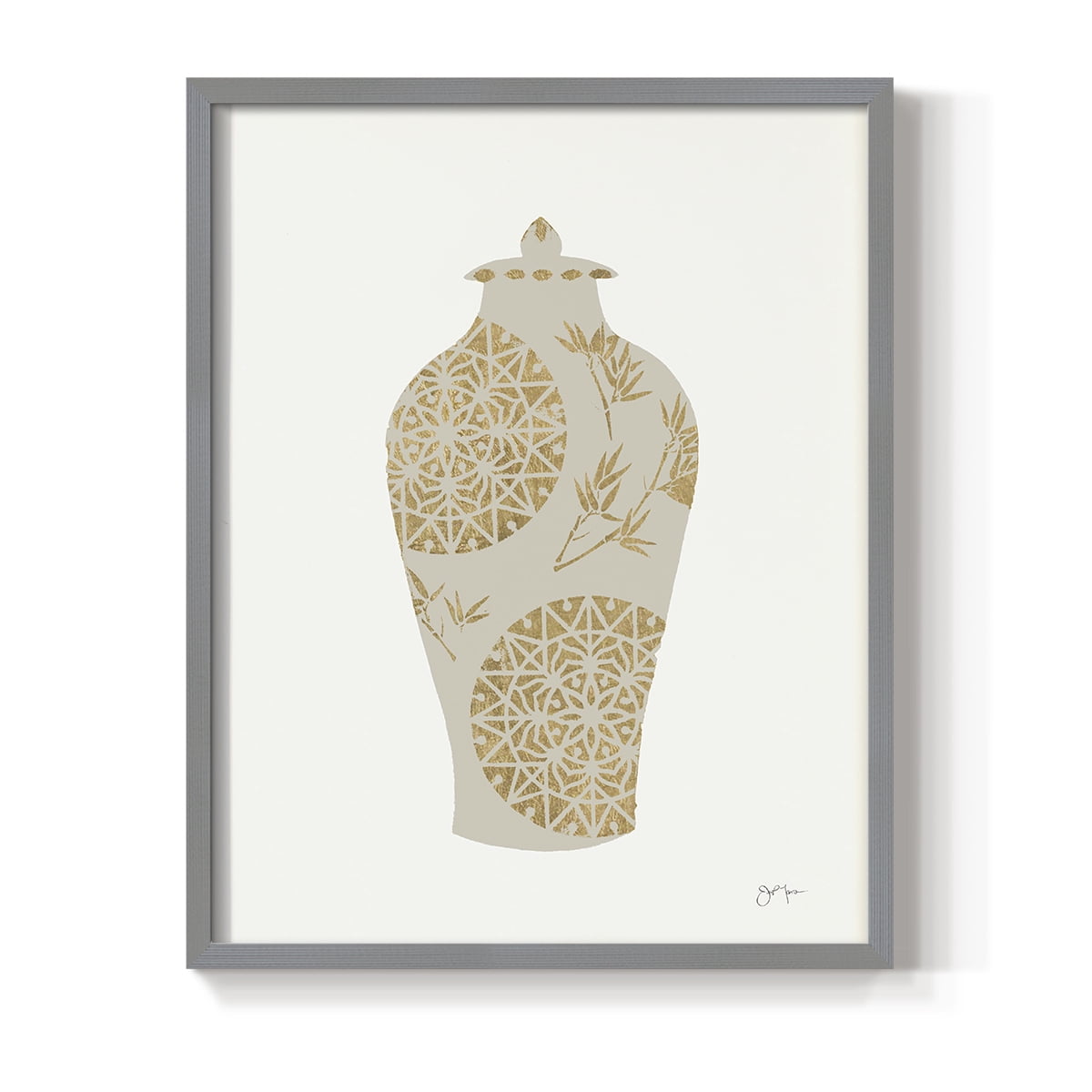 Neutral Urn II in Gray Solid Wood 8 x 10 Framed Print