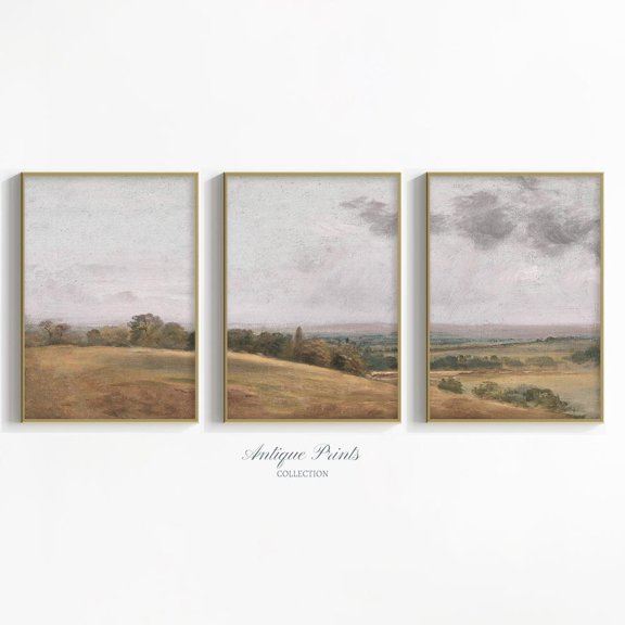 Neutral Vintage Countryside Rustic Wall Art Print Home Decor Office Wall Art Set 3 Set 3