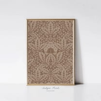 Neutral Vintage Pattern Wall Art, Tapestry Wall Art, Vintage Flowers Poster, Botanical Tapestry Art, Farmhouse Earth Tone Decor,, Unframed Canvas Size 8x12