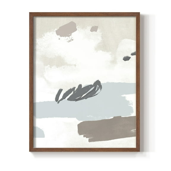 Neutral Wash II Framed Print in Brown Solid Wood Framed Print No Nail Hanging