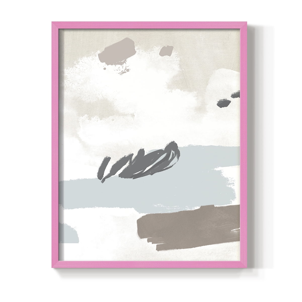 Neutral Wash II Framed Print in Pink Solid Wood Framed Print No Nail Hanging