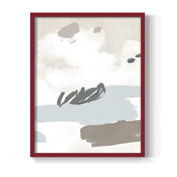Neutral Wash II Framed Print in Red Solid Wood Framed Print No Nail Hanging