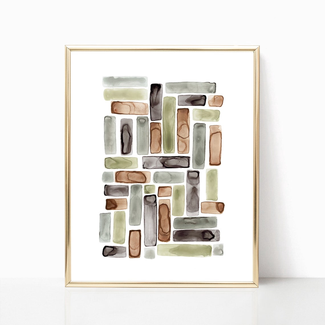 Picture Idea: Neutral Watercolor Abstract Blocks Art Modern Art Minimalist Geometric