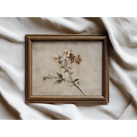 Neutral Wildflower Botanical Poster, 8x12 UNFRAMED