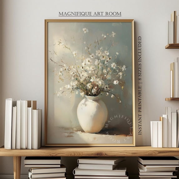 Neutral Wildflower Poster Wall Art Vintage Floral Still Life , Cottagecore Kitchen Decor Farmhouse Botanical S114, Size 12x18 UNFFRAMED F03.1.7l2282