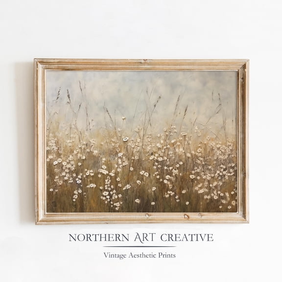 Neutral Wildflowers Vintage Wildflowers Wall Art Neutral Print Spring Decor Wall Art Cottage Core Decor Summer Print Home Decor #2547, Unframed Poster Size 8x12