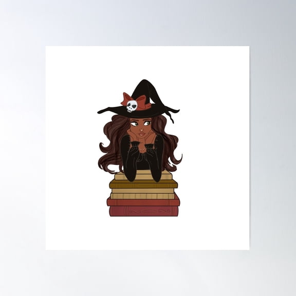 Neutral Witchy Bookworm Poster Wall Art, Modern Wall Decor For Living Room Bedroom, 30x30 UNFRAMED
