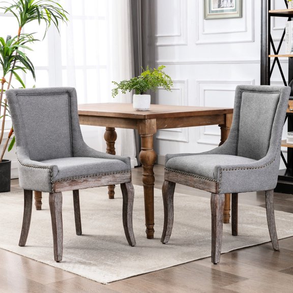 Bronze Accents / Home Dining Room / Charming Gray Chair Set