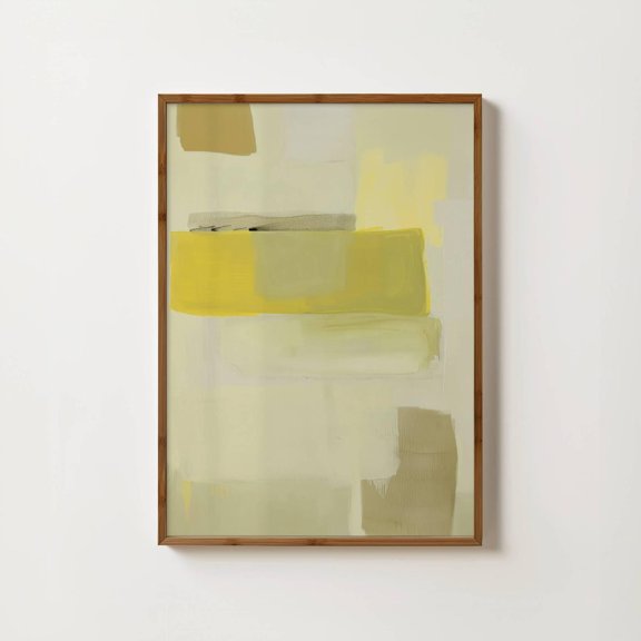Neutral Yellow Wabi Sabi Japandi Living Wall Art Unframed Paper Print