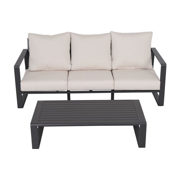 Neutral light gray tones, sofa and coffee table set | Perfect for contemporary interiors and decoration | Versatile style and comfortable experience