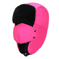 thumbnail image 1 of Neutral shearling sheepskin leather pilot winter fur hat, 1 of 5