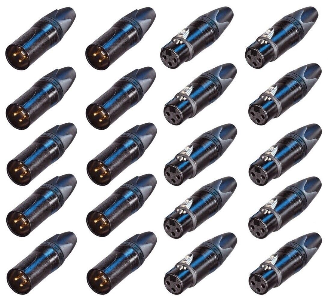 Lot de 10 câbles DMX - 2 m - 3 broches - XLR DMX - Câble de signal