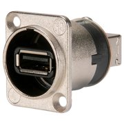 Neutrik NAUSB-W Feed-thru Reversible USB A/B Adapter D Panel Mount Nickel