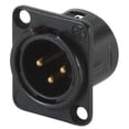 thumbnail image 1 of Neutrik NC3MD-L-B-1 "D" Series Panel Mount XLR Connector Male Black, 1 of 2