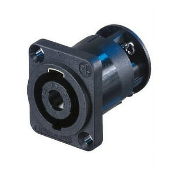 Neutrik NL4MP-ST 4 pole chassis connector, black D-size flange