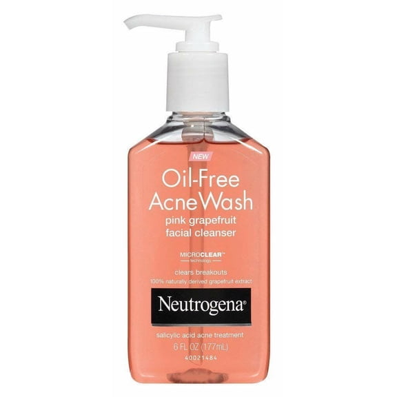 Neutrogena Acne Wash Pink Grapefruit 6 Ounce Pump 177ml 6 Pack