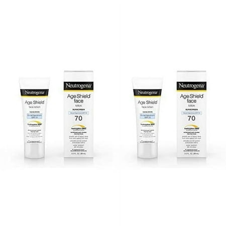 Neutrogena Age Shield Anti-Oxidant Face Lotion Sunscreen With Broad Spectrum Spf 70, Oil-Free & Non-Comedogenic Moisturizing Sunscreen To Prevent Signs Of Aging, 3 Fl. Oz (Pack Of 2)