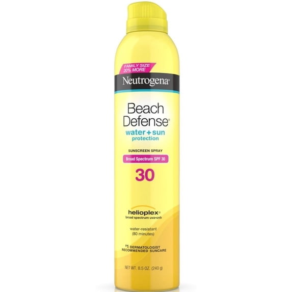 Neutrogena Beach Defense Body Spray Sunscreen, Water Resistant with Broad Spectrum Spf 30 8.5 oz (Pack of 2)