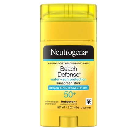 Neutrogena Beach Defense SPF 50+, Face Sunscreen Stick, Travel Size Sun Care, 1.5 oz