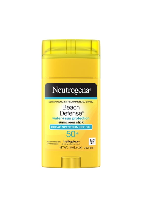 Beach Defense SPF 50+, Face Sunscreen Stick, Travel Size Sun Care, 1.5 oz