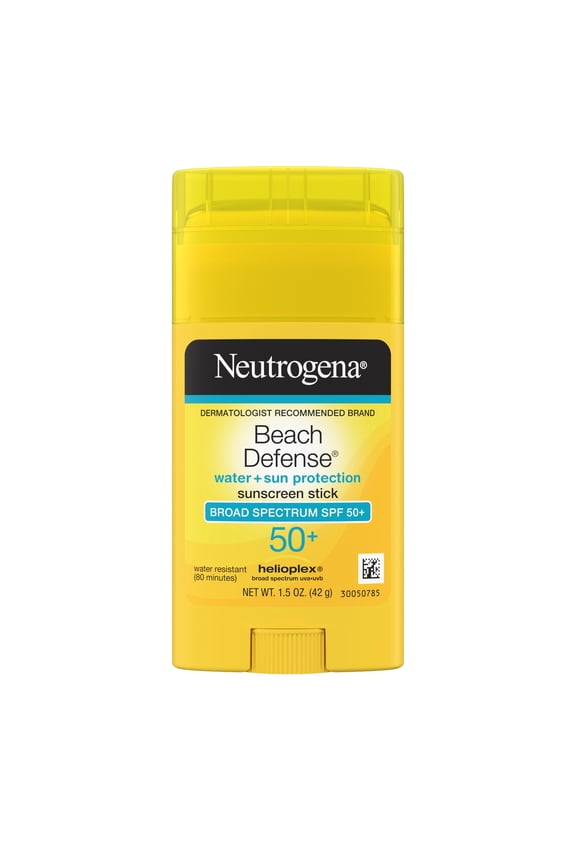 Beach Defense SPF 50+, Face Sunscreen Stick, Travel Size Sun Care, 1.5 oz