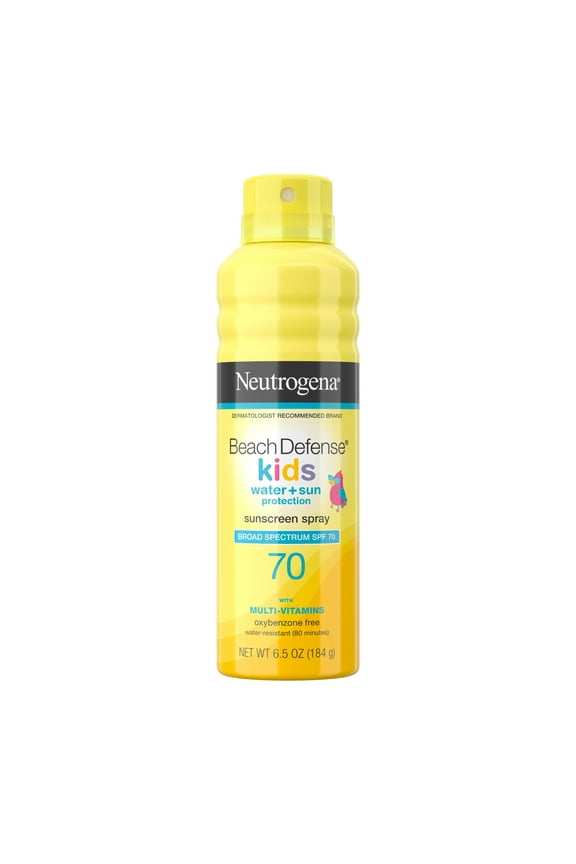 Beach Defense SPF 70 Kids Sunscreen Spray, Beach Essentials Body Sun Care, 6.5 oz