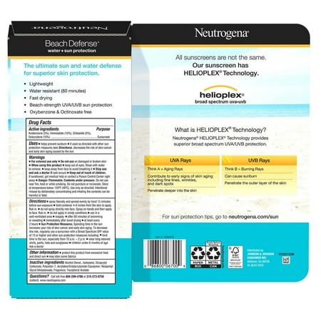 Neutrogena Beach Defense SPF 70 Spray 6.5 oz (Pack of 2)