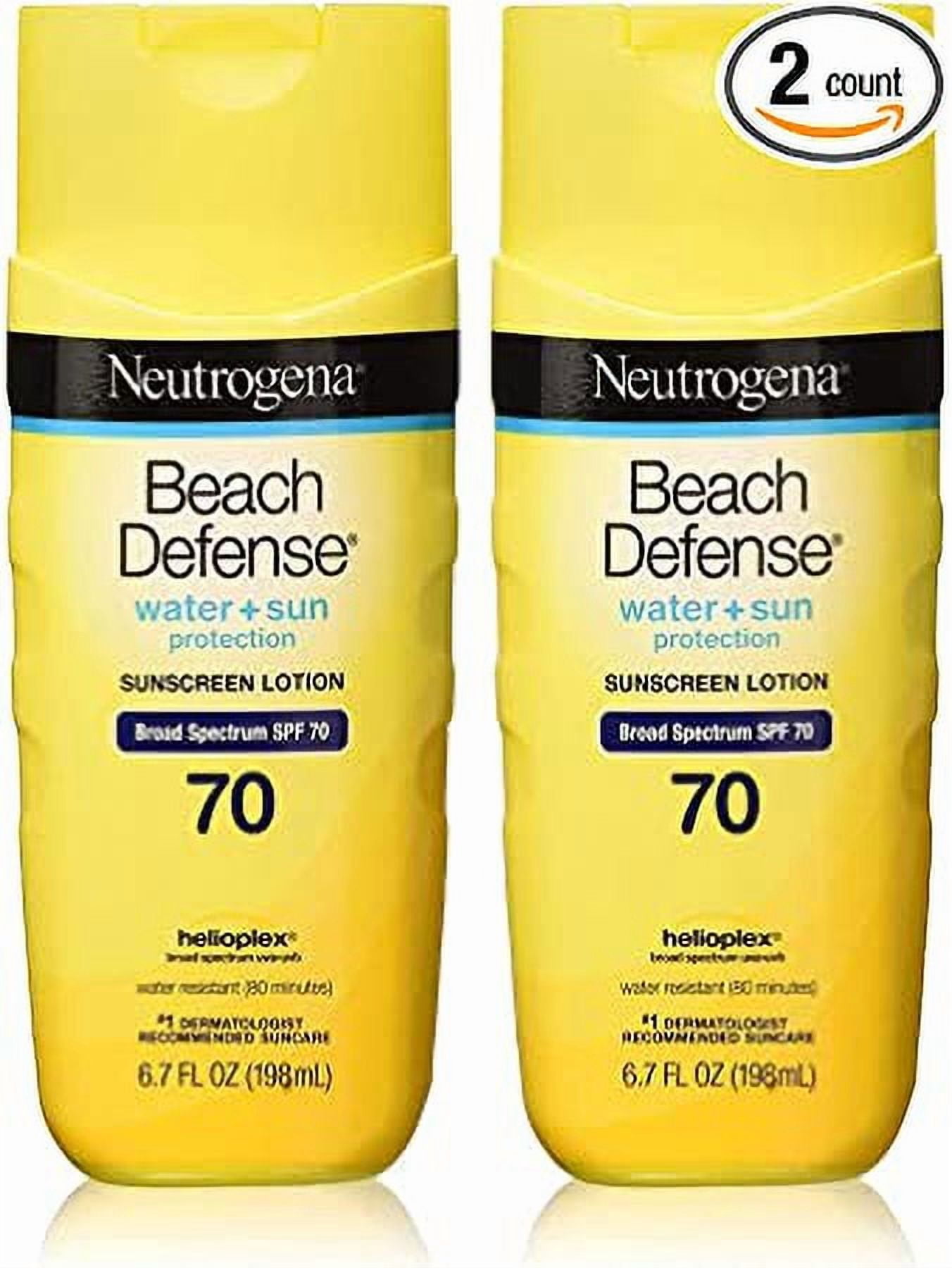 Neutrogena Beach Defense Water Resistant Sunscreen Body Lotion with Broad Spectrum SPF 70 (6.7 oz - 2 Pack)
