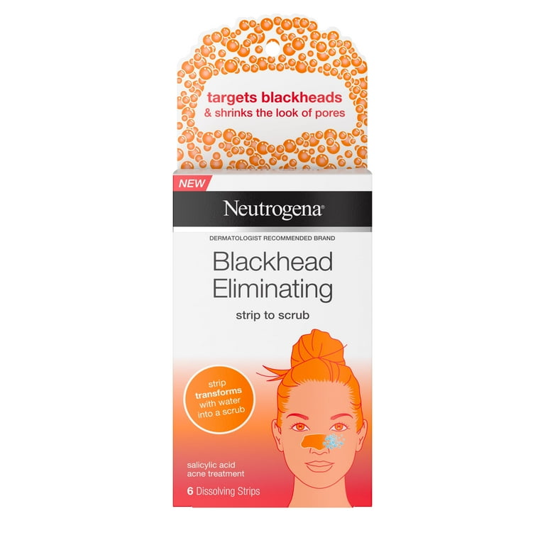 Neutrogena Blackhead Eliminating Pore Strip to Facial Scrub, 6 ct