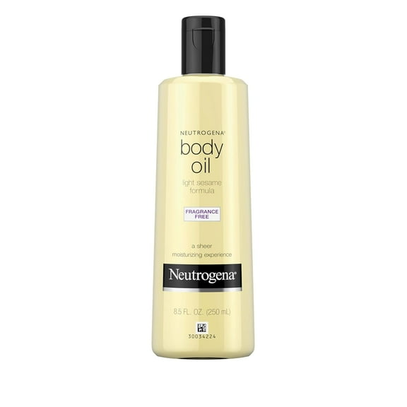Neutrogena Body Oil Light Sesame Formula, Fragrance Free Dry Skin Moisturizer & Hydrating Body Massage Oil - 8.5 fl oz
