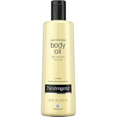 Neutrogena Body Oil Light Sesame Formula, Dry Skin Moisturizer & Hydrating Body Massage Oil, Nourishing Bath Oil for Sheer Moisture, 8.5 fl. oz