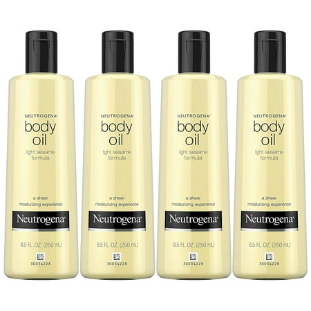 Neutrogena Body Oil Light Sesame Formula, Fragrance Free 8.5 oz (Pack of 4)