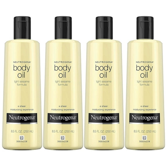 Neutrogena Body Oil Light Sesame Formula, Fragrance Free 8.5 oz (Pack of 4)