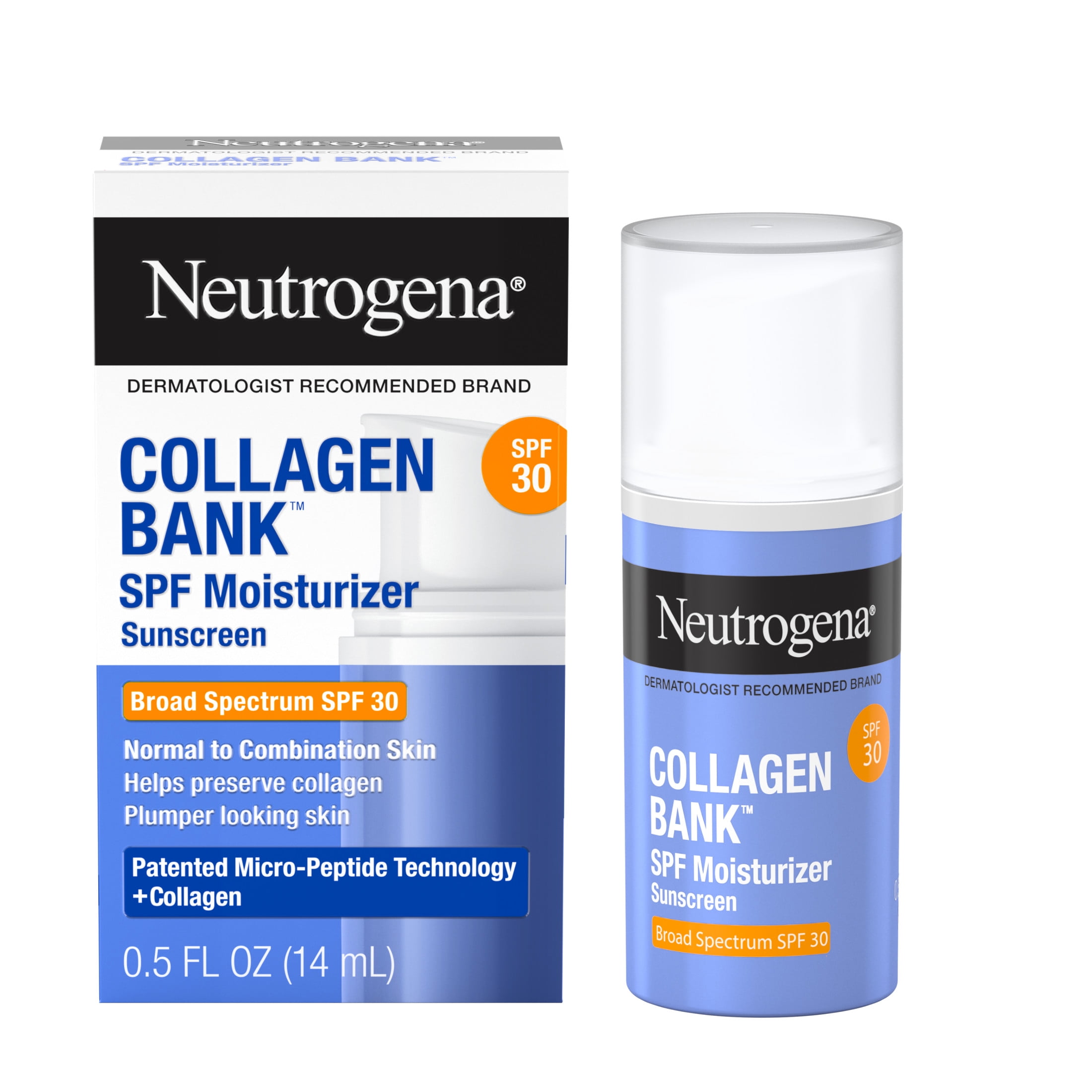 Neutrogena Collagen Bank Daily Face Moisturizer with SPF 30, 0.5 fl oz