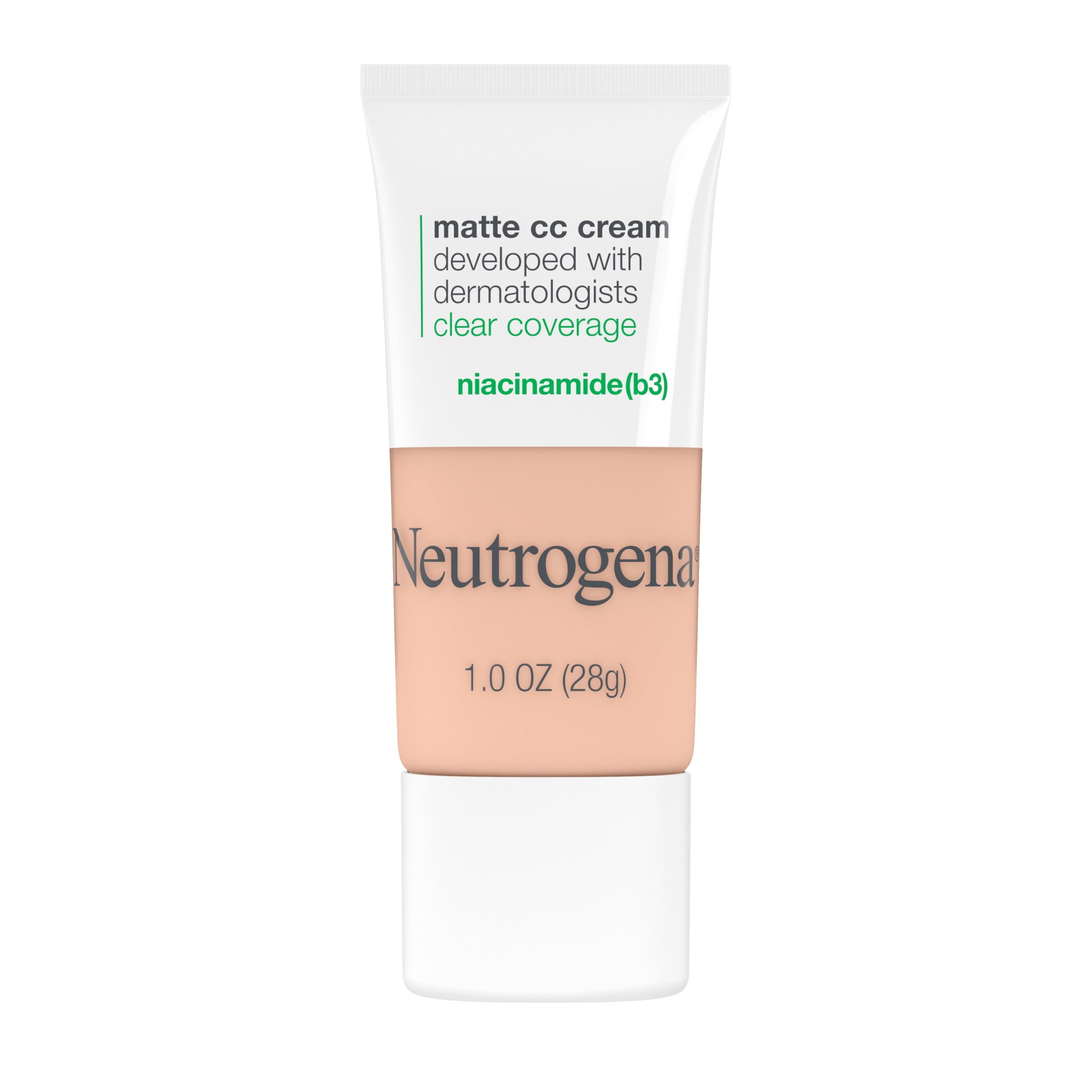 Neutrogena Clear Coverage Flawless Matte CC Cream, Alabaster, 1 oz