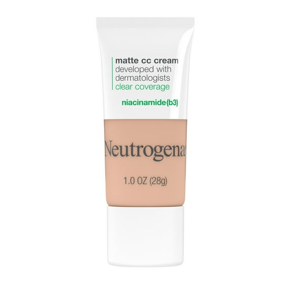 Neutrogena Clear Coverage Flawless Matte CC Cream, Barley Beige, 1 oz