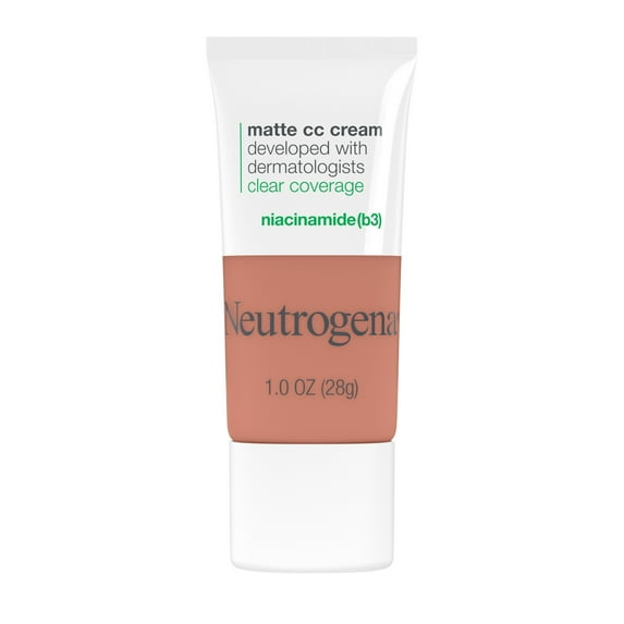 Neutrogena Clear Coverage Flawless Matte CC Cream, Warm Honey, 1 oz