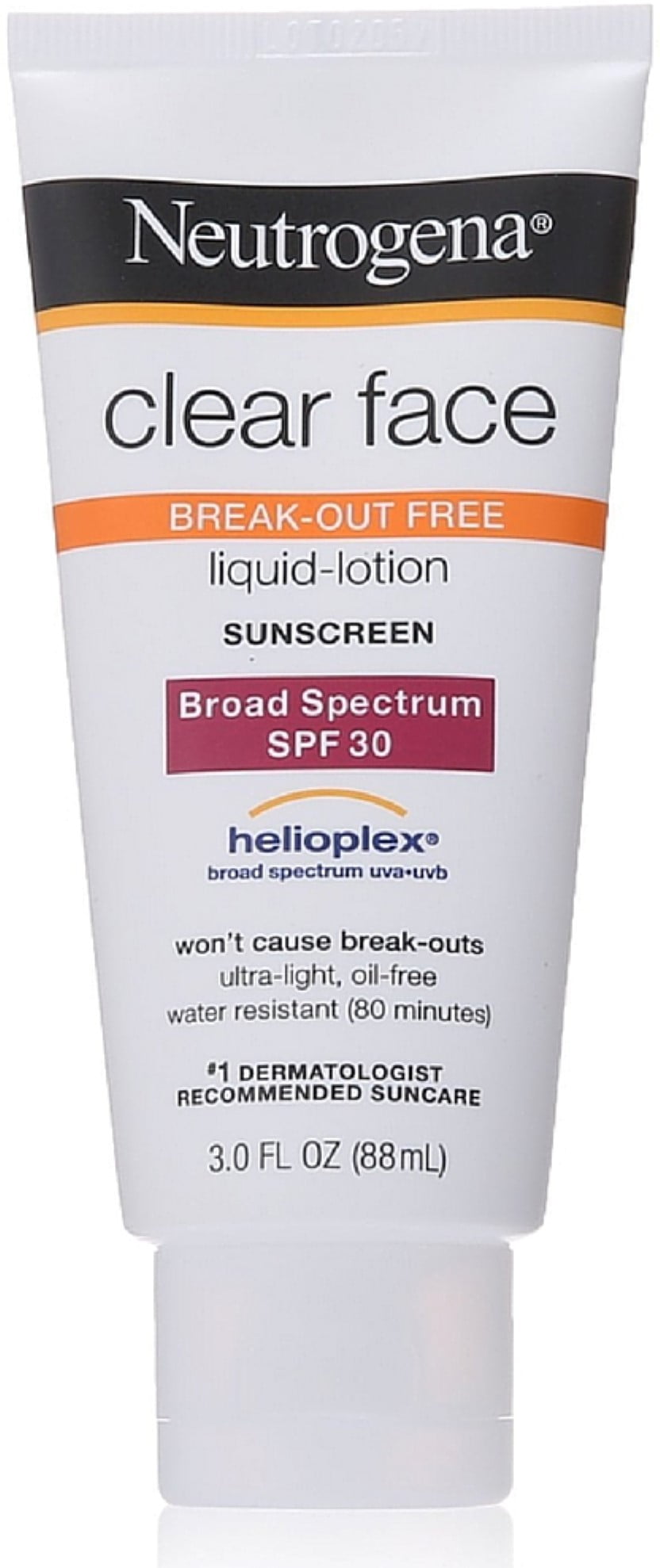 Neutrogena Clear Face Break-Out Free Liquid-Lotion Sunscreen SPF 30 3 oz (Pack of 6)