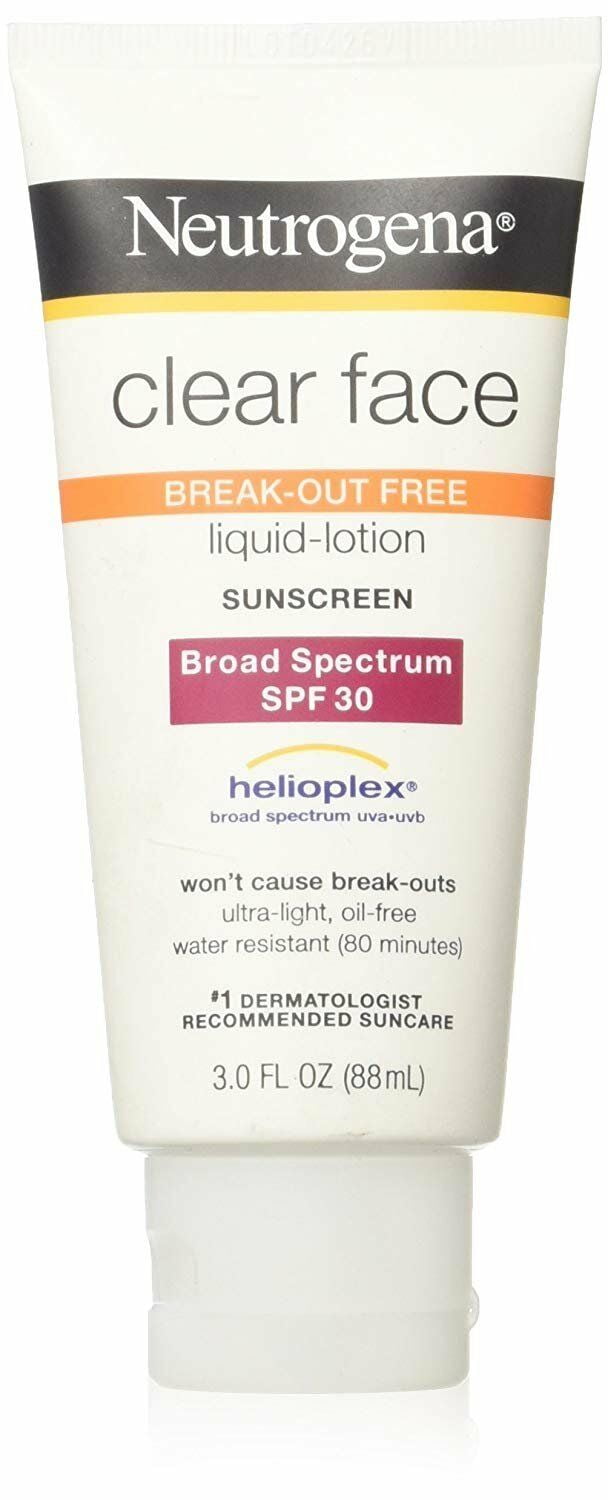 Neutrogena Clear Face Broad Spectrum SPF 30, Fragrance Free, 3.0oz, 2-Pack