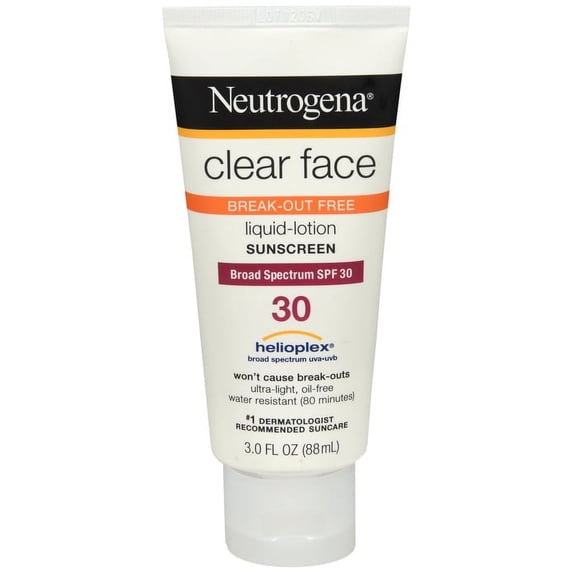 Neutrogena Clear Face Liquid Lotion Sunscreen For Acne-Prone Skin, Broad Spectrum Spf 30, 3 Fl. Oz.