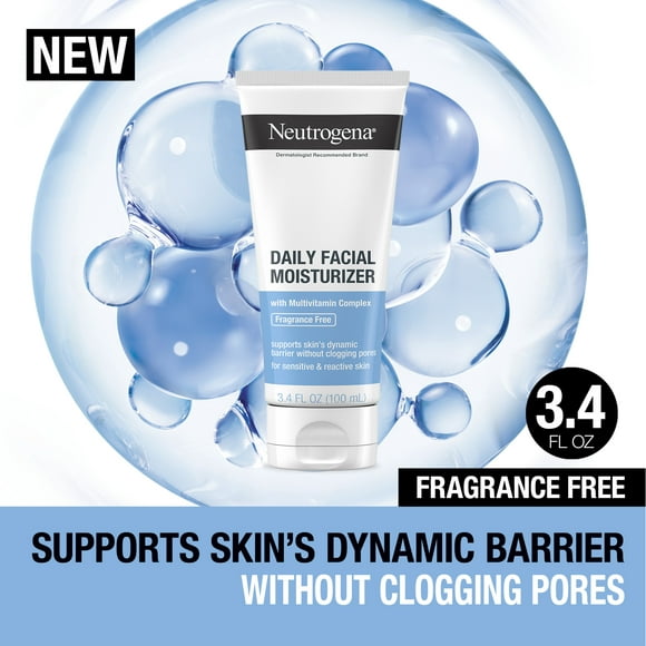 Neutrogena Daily Facial Moisturizer, Fragrance Free Face Lotion, 3.4 oz