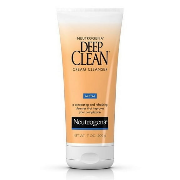 Neutrogena Deep Clean Cream Facial Cleanser, Oil Free - 7 Oz, 3 Pack
