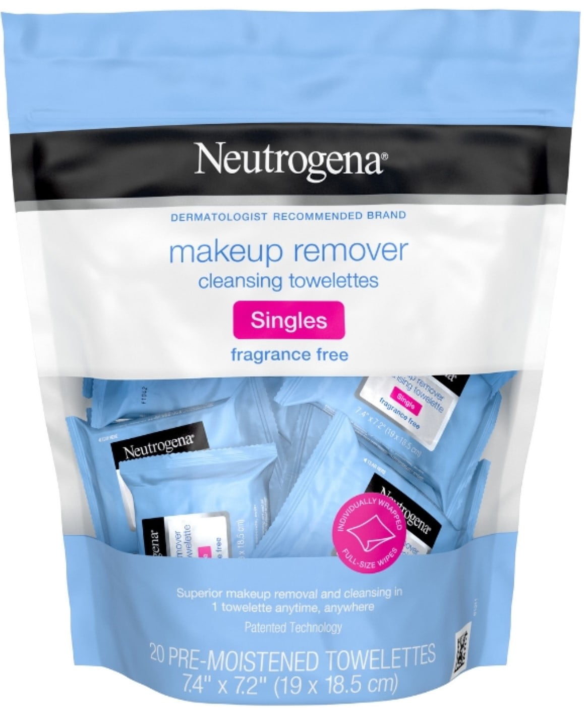 Neutrogena FragranceFree Makeup Remover Cleansing Towelette Singles, IndividuallyWrapped Daily