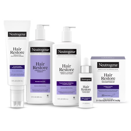 Neutrogena Hair Restore Collection - Shampoo, Conditioner, Serum, Scalp Cleanser & Vitamin