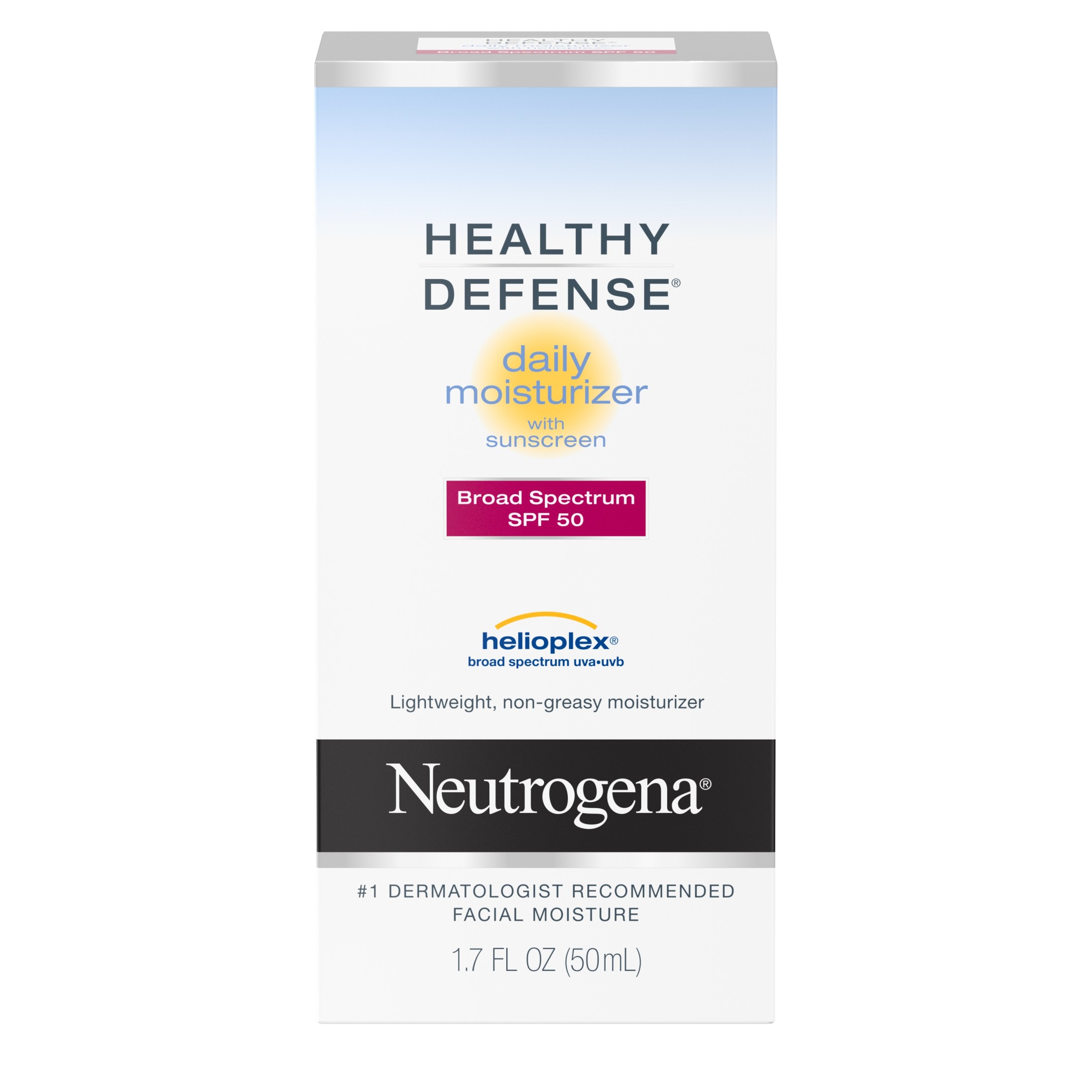 Neutrogena Healthy Defense Daily Face Moisturizer with SPF 50, 1.7 fl. oz - image 1 of 17