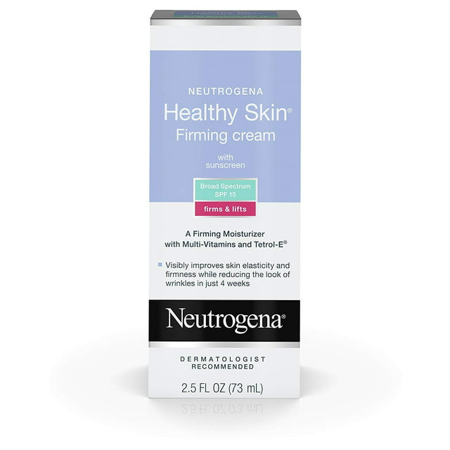 Neutrogena Healthy Skin Firming Cream with SPF 15 Sunscreen & Tetrol-E, Hypoallergenic & Non-Comedogenic Anti-Wrinkle Face Cream to Visibly Firm, Tighten & Lift Skin, 2.5 fl. oz