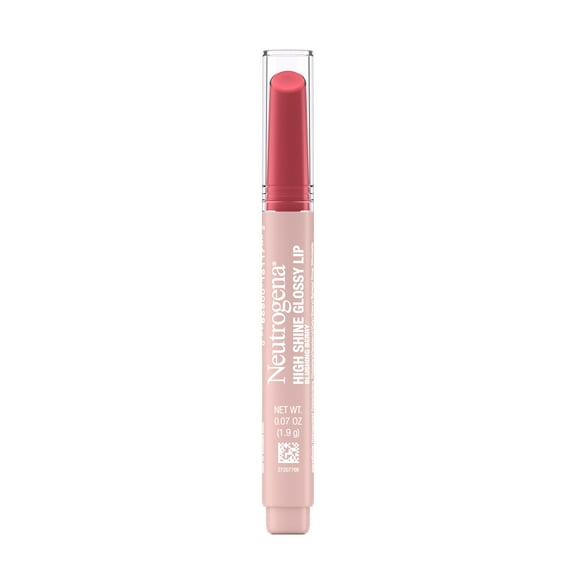Neutrogena High Shine Glossy Lip with Vitamin E, Lip Gloss Makeup, Blushing Berry, 0.07 oz